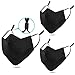 Yarehand 3Ply Organic Cotton Cloth Face Mask Reusable Washable Face Masks Adjustable Ear Loops Nose Wire Filter Pocket Pack of 3 No FogDust for Unisex Adult 3 Black - Image 1