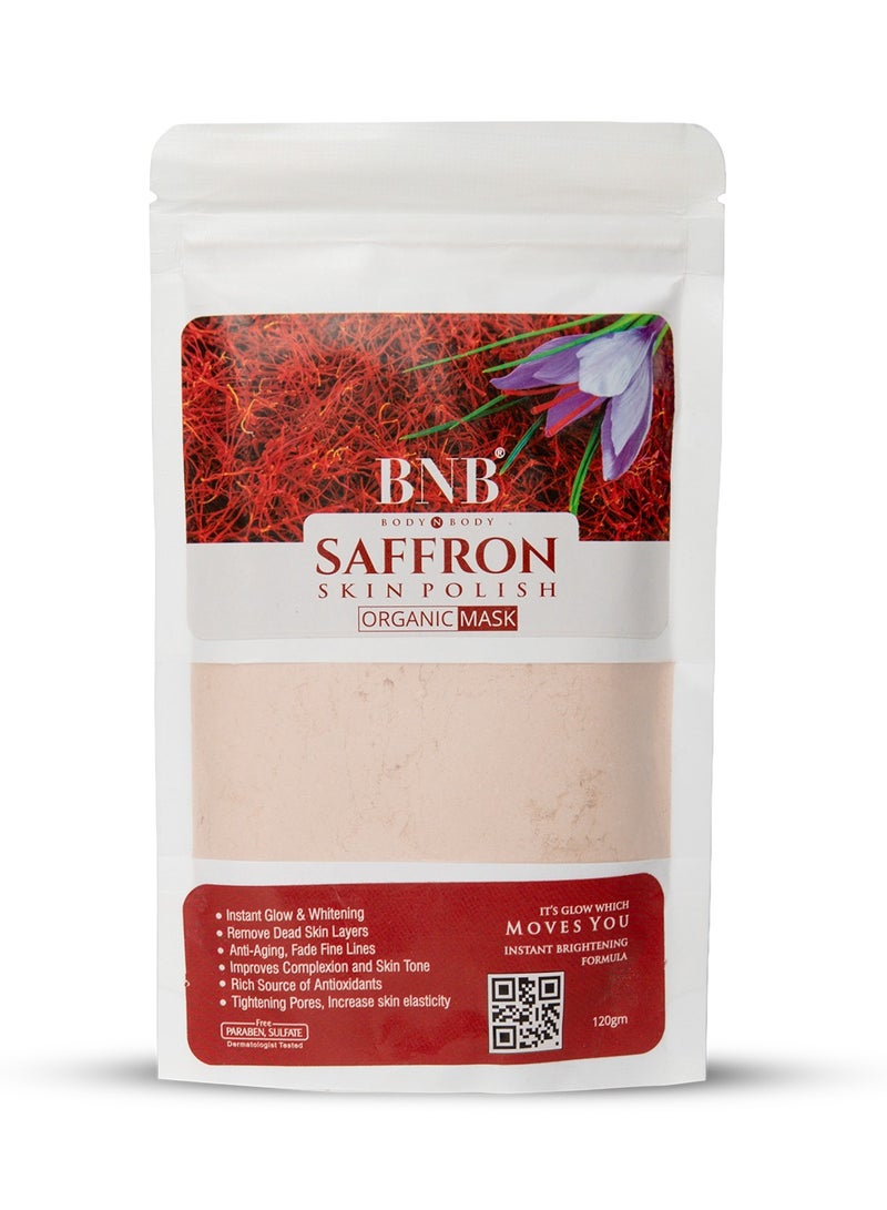 Saffron Skin Polish Mask 120g | Brightening & Whitening Face Mask | Saffron-Infused Glow Treatment for Oily & Combination Skin | Evens Tone, Reduces Blemishes & Revives Dull Skin