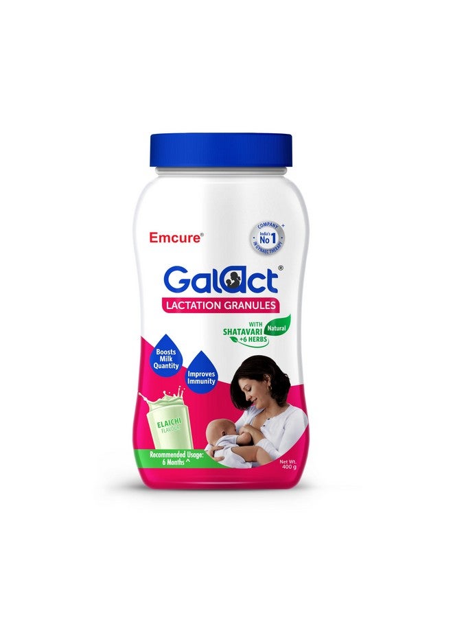 Galact مكمل غالاكت للرضاعة الطبيعية مع شاتافاري، نكهة الهيل، 400 جرام | عبوة لمدة 20 يومًا | 2 مغرفة لكل حصة مع الحليب | حبيبات غالاكت للرضاعة الطبيعية | من شركة إمكيور للأدوية المحدودة. - Image 1