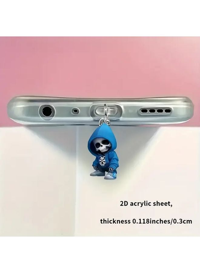 سدادة الغبار ذات الجماجم الزرقاء للواجهة البيضاوية من النوع C لحماية منفذ الهاتف - Image 1