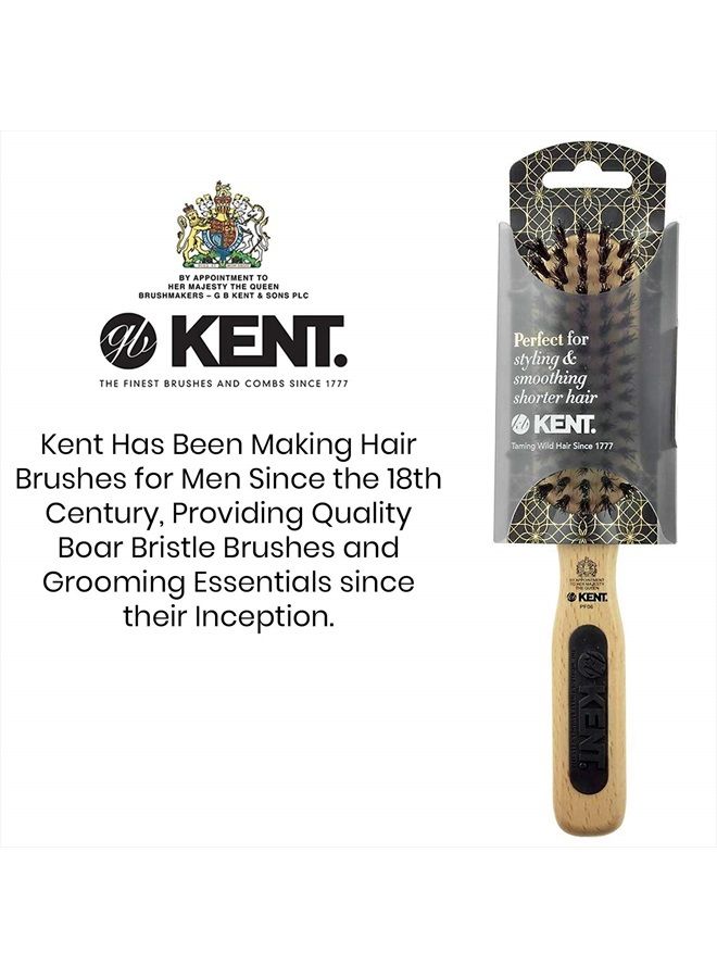 KENT فرشاة شعر من خشب الخنزير الطبيعي PF06 - فرشاة فرد وفرشاة تصفيف للشعر القصير إلى المتوسط الطول - فرشاة شعر من الشعيرات الطبيعية وفرشاة شعر للسفر وفرشاة تنعيم - Image 5