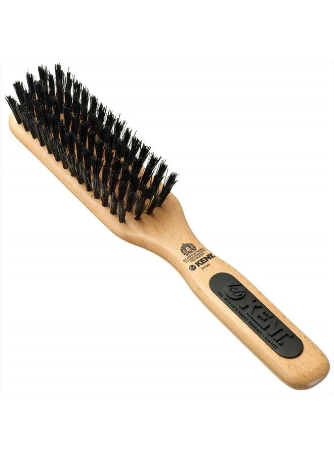 KENT فرشاة شعر من خشب الخنزير الطبيعي PF06 - فرشاة فرد وفرشاة تصفيف للشعر القصير إلى المتوسط الطول - فرشاة شعر من الشعيرات الطبيعية وفرشاة شعر للسفر وفرشاة تنعيم - Image 1