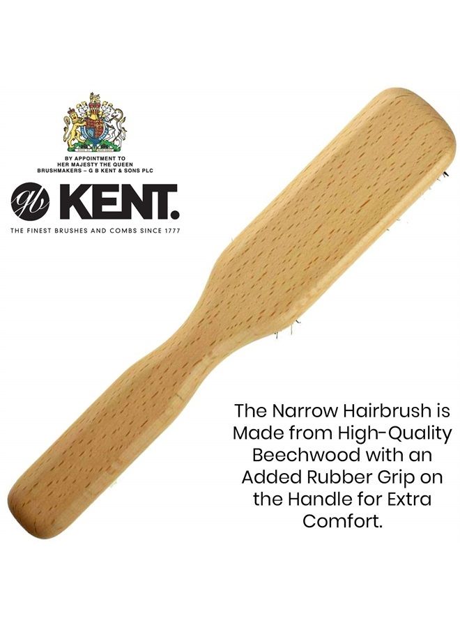 KENT فرشاة شعر من خشب الخنزير الطبيعي PF06 - فرشاة فرد وفرشاة تصفيف للشعر القصير إلى المتوسط الطول - فرشاة شعر من الشعيرات الطبيعية وفرشاة شعر للسفر وفرشاة تنعيم - Image 4