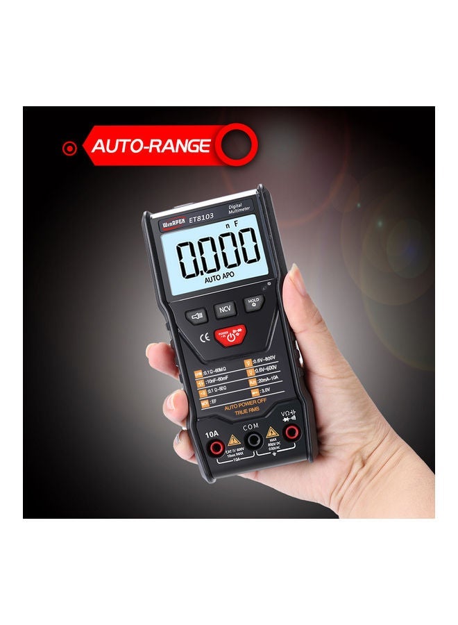 NIBEMINENT WinAPEX ET8103 LCD Display Portable Auto Measure Multimeter AC/DC Voltage Current Capacitance Electric Field Resistance Meter True RMS 6000 Counts with Flashlight Function black 16.5x10.3x3.4cm  - Image 3