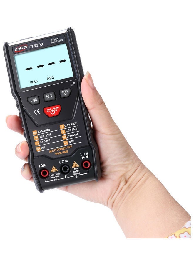 NIBEMINENT WinAPEX ET8103 LCD Display Portable Auto Measure Multimeter AC/DC Voltage Current Capacitance Electric Field Resistance Meter True RMS 6000 Counts with Flashlight Function black 16.5x10.3x3.4cm  - Image 4