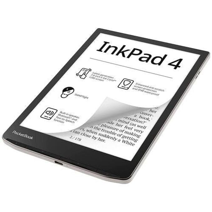 PocketBook Inkpad 4 | Eye-Friendly Audio & E-Book Reader | Large 7.8 E-Ink Display | Anti-Scratch Protection | Text-To-Speech Function | Bluetooth | Built-In Speaker | Smartlight | Ipx8 Waterproof - Image 3