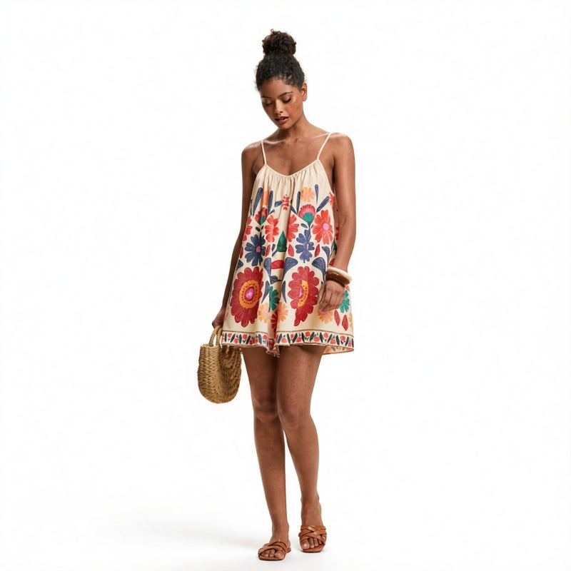 Women's Casual Loose Floral Print Halter Jumpsuit - Image 2