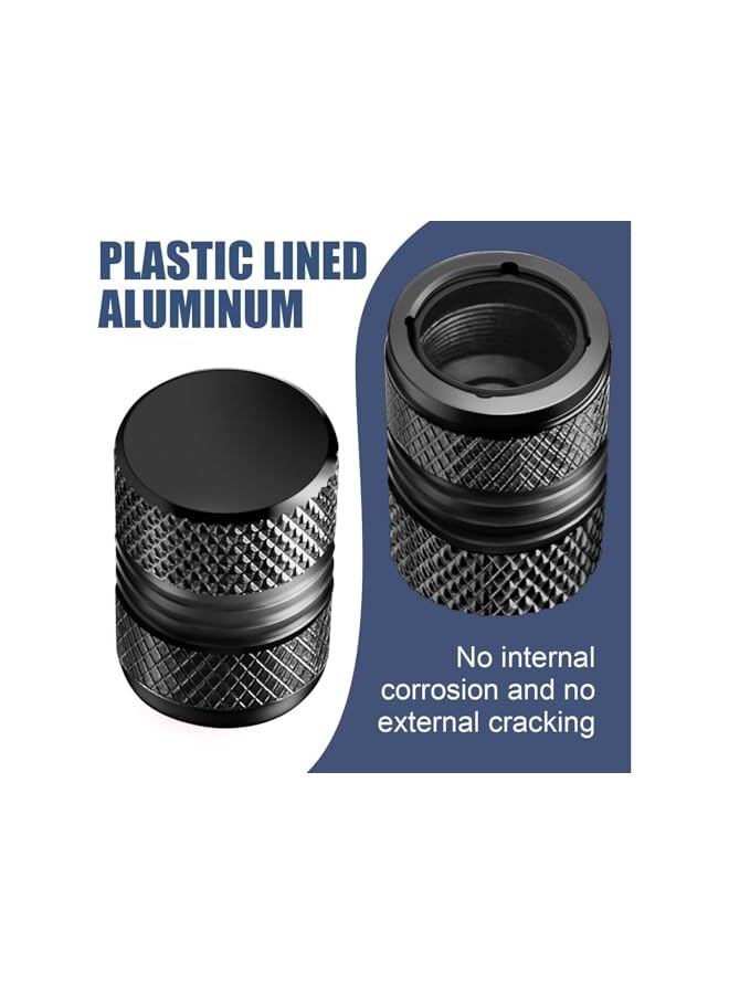 S-TOP Tire Valve Stem Caps for Car Tires Air Caps Cover 8 Pack Corrosion Resistant Premium Alloy Leak-Proof Universal for SUV Truck Motorcycle Bike Black - Image 2