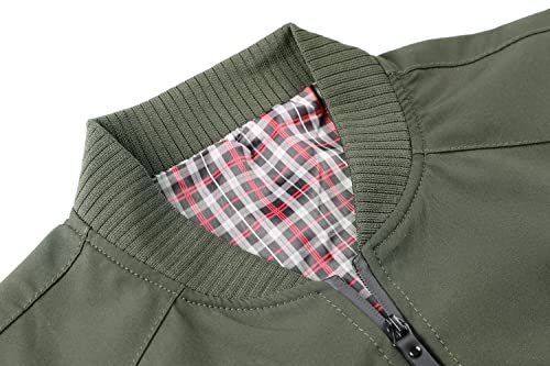 Lentta Men's Slim Fit Lightweight Softshell Bomber Jacket Coat Fall Jackets For Men (X-Large, Army Green) - Image 5