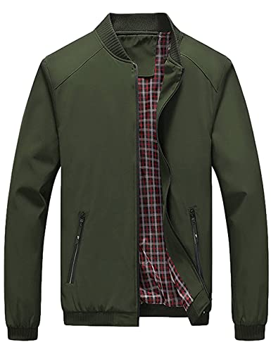 Lentta Men's Slim Fit Lightweight Softshell Bomber Jacket Coat Fall Jackets For Men (X-Large, Army Green) - Image 1