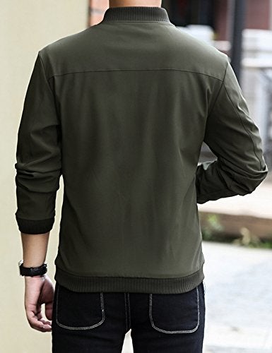 Lentta Men's Slim Fit Lightweight Softshell Bomber Jacket Coat Fall Jackets For Men (X-Large, Army Green) - Image 4