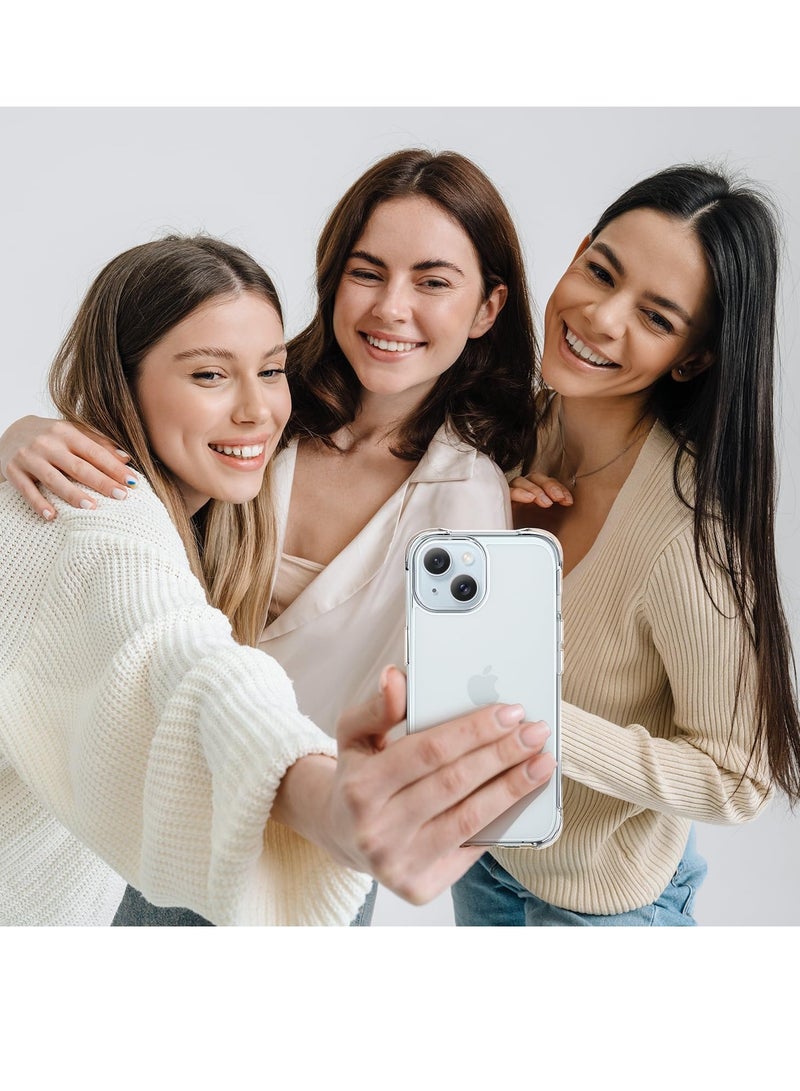 عام حافظة آيفون 15 شفافة، [ليست صفراء] [حماية من السقوط من الدرجة العسكرية] حافظة هاتف شفافة رفيعة لهاتف أبل آيفون 15 مع ممتص للصدمات 2023 - شفاف - Image 3