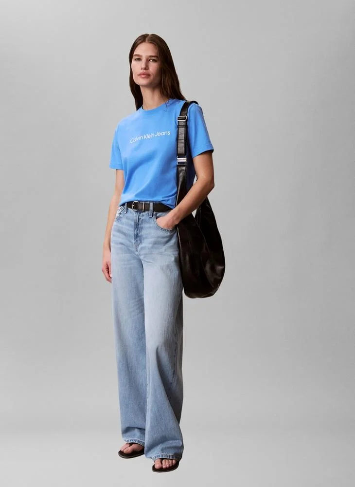 Calvin Klein Jeans  Linear Logo Crew Neck T-Shirt for Women | Best Price UAE