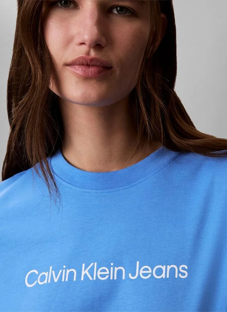 Calvin Klein Jeans  Linear Logo Crew Neck T-Shirt for Women | Best Price UAE