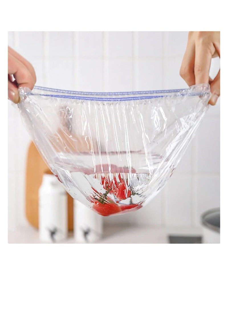 100 Pack Colorful food cover, Food Covers Plastic Stretch, Bowl Covers, Food Storage Covers Lids, Universal Elastic Stretch Polyethylene Bowl Lids Kitchen Supplies for Fruit/Vegetable/Meat/Food  - Image 4