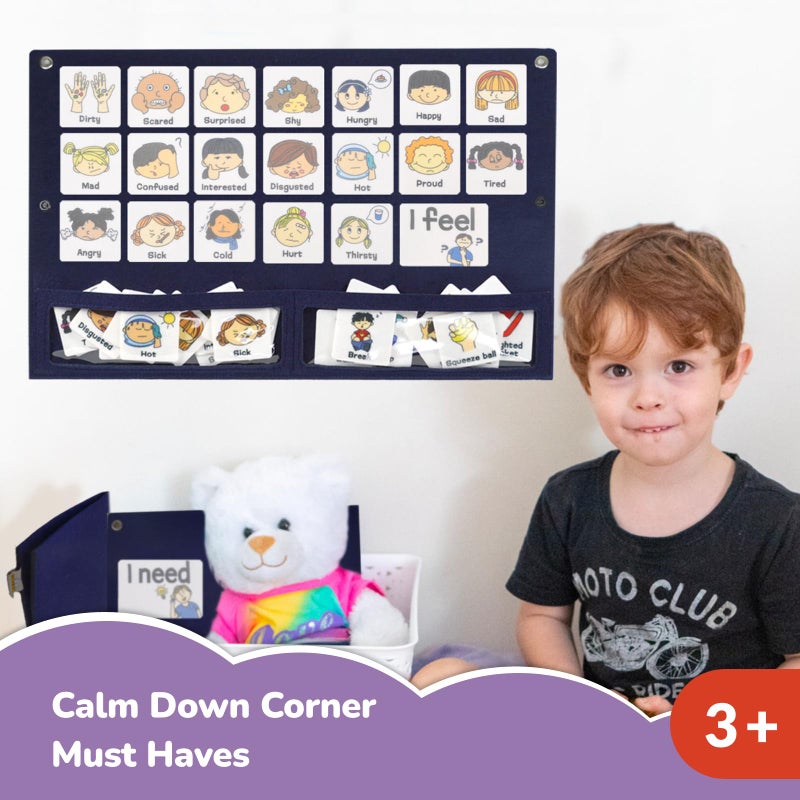 CHEFAN Feelings Chart, Calm Down Corner Supplies, Daycare Essentials, Social Emotional Learning Activities, Autism Learning Materials, ADHD Tools for Classroom Daycare & Home - Image 2