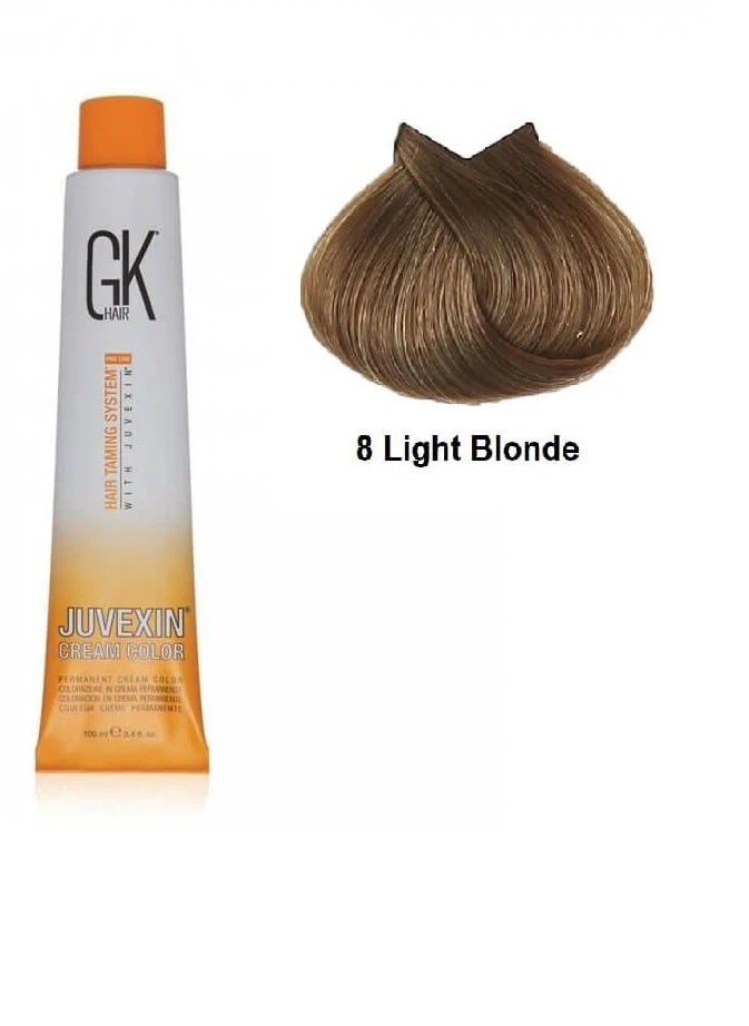 GK Hair - GK Hair Color 8 Light Blonde 100 ml - Image 1