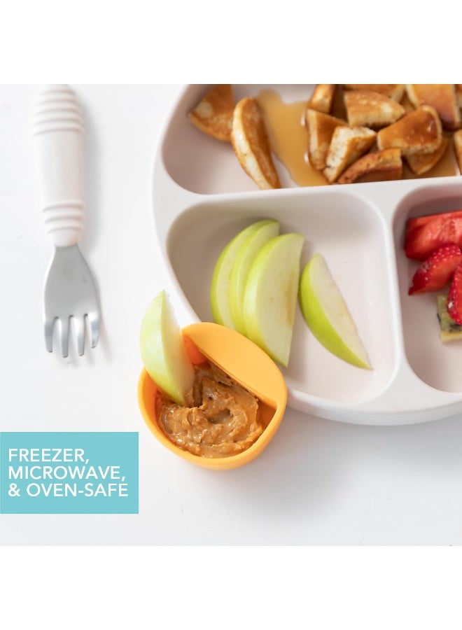 Bumkins Baby Silicone Little Dippers for Baby Bowls, Sauce Dish, Attaches to Dishes and Plates, Holds Dip and Sauce, Baby Led Weaning for Babies 6 Months (3-Pack) - Image 4