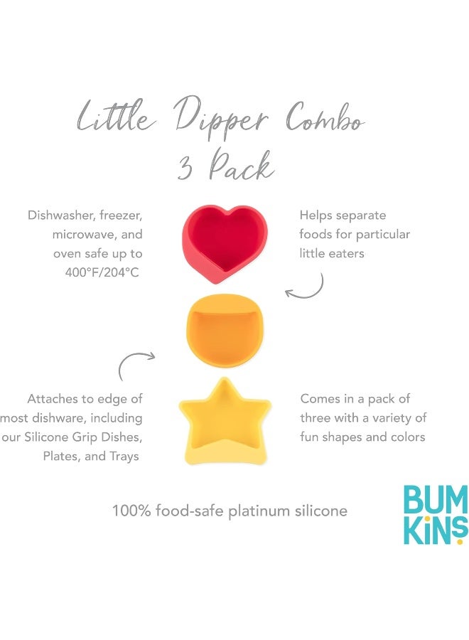 Bumkins Baby Silicone Little Dippers for Baby Bowls, Sauce Dish, Attaches to Dishes and Plates, Holds Dip and Sauce, Baby Led Weaning for Babies 6 Months (3-Pack) - Image 5