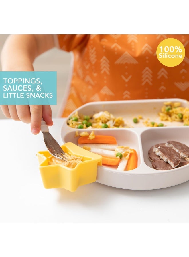 Bumkins Baby Silicone Little Dippers for Baby Bowls, Sauce Dish, Attaches to Dishes and Plates, Holds Dip and Sauce, Baby Led Weaning for Babies 6 Months (3-Pack) - Image 2