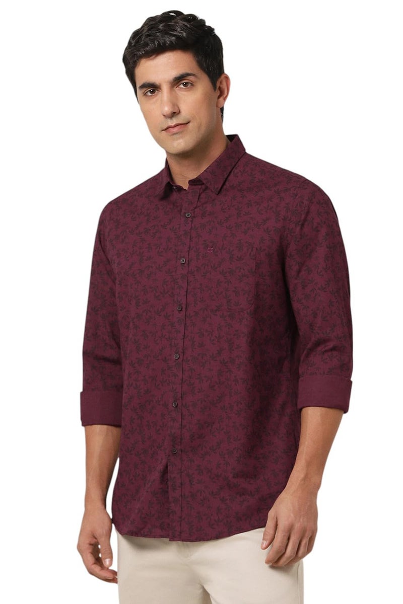Peter England Men's Cotton Slim Fit Shirt (PCSFLSLPV00805_Maroon, 42) - Image 2