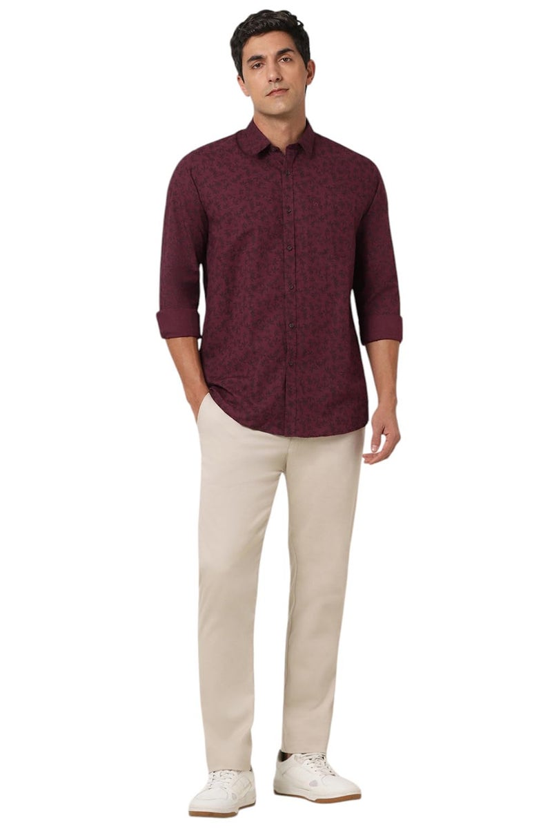Peter England Men's Cotton Slim Fit Shirt (PCSFLSLPV00805_Maroon, 42) - Image 5