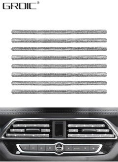 GROIC 8 Pcs Bling Car Stickers, Self Adhesive Bling Car Interior Accessories, Diamond Rhinestone Car Decoration Strip, Bling Car Interior Accessories  - Image 1