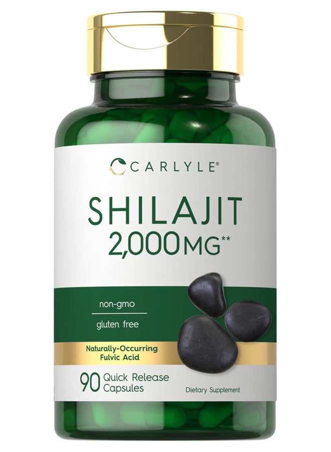 Carlyle Shilajit Capsules | 2000mg | 90 Count | Non-GMO and Gluten Free Supplement - Image 1
