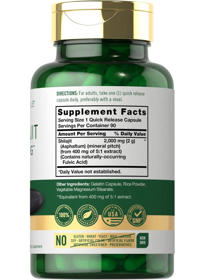 Carlyle Shilajit Capsules | 2000mg | 90 Count | Non-GMO and Gluten Free Supplement - Image 2