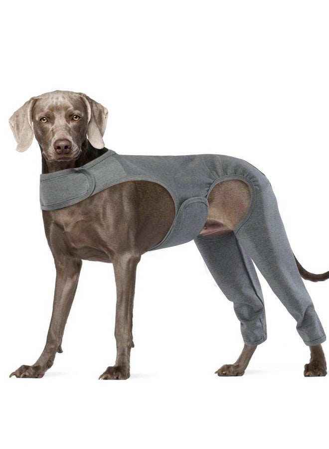 روزكيتش كم ROZKITCH للتعافي من جراحات الكلاب للساق الخلفية اليمنى اليسرى، واقي دعامة الكوع لمنع لعق الجروح للحيوانات الأليفة، بدلة تعافي الكلاب، طوق مخروطي بديل للالتواء الرباط الصليبي الأمامي والتهاب المفاصل والعناية بالمفاصل، رمادي مقاس XL - Image 1