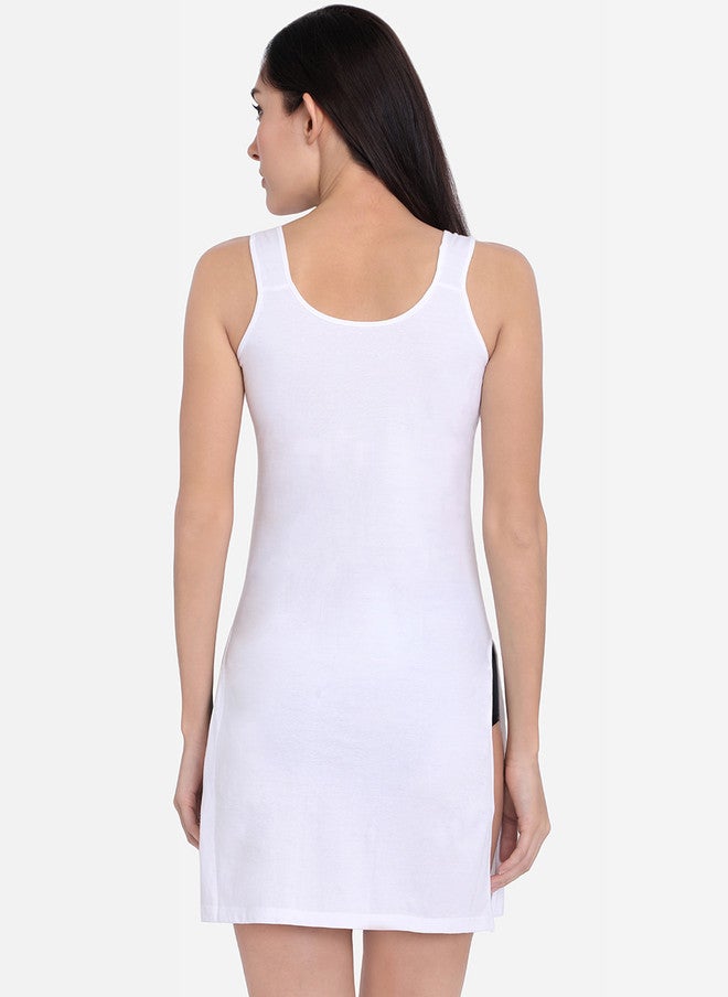 Red Rose Women Pack of 2 Solid Kurti-Slip Camisoles in White and Beige - Image 3