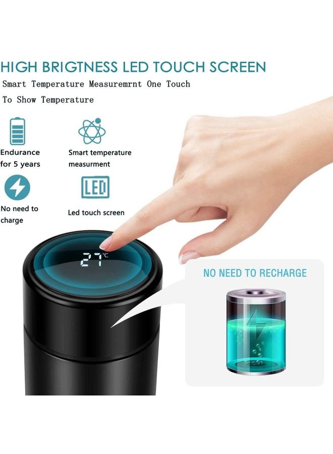 XiuWoo Intelligent Temperature Display Vacuum Insulated Water Bottle Black 500ml - Image 5