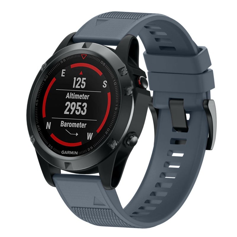ANCOOL for Fenix 5/Fenix 6/Fenix 7 Band 22mm Silicone Watch Band for Fenix 8 Fenix E 47mm/Fenix 5 Plus/Fenix 6 Pro/Fenix 7 Pro/Forerunner 935(Slate) - Image 3