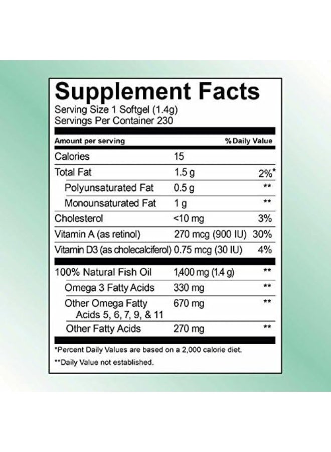 Kirkland Signature Wild Alaskan Fish Oil 1400 Mg, 230 Softgels  - Image 3