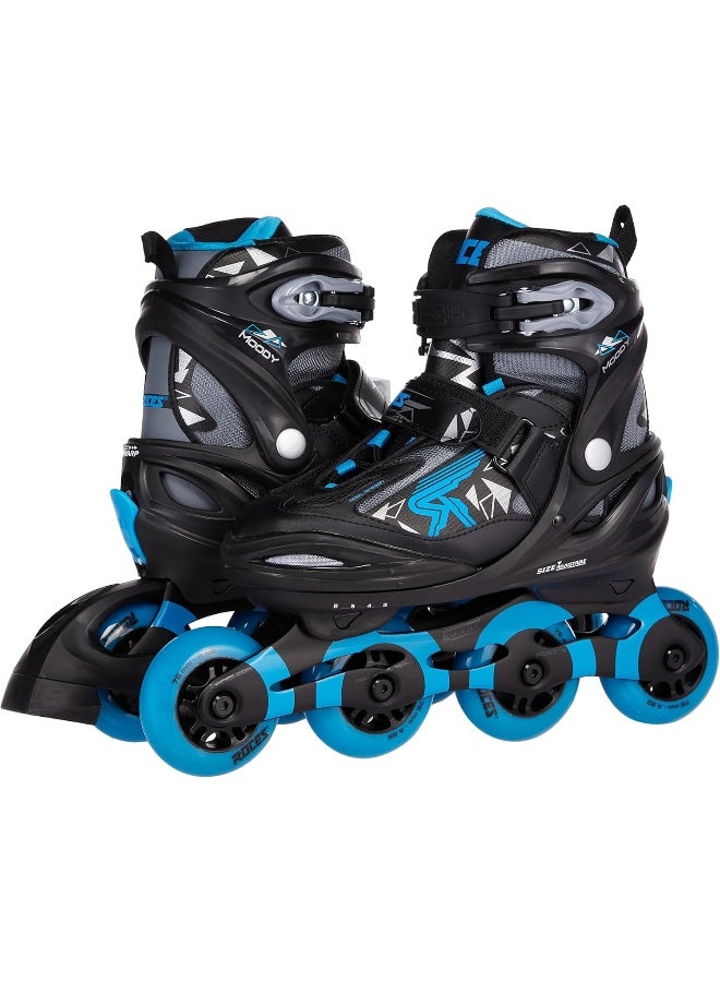 Roces MOODY Inline Skates for Teens Black/Astro Blue EU 3640 | Adjustable Roller Skates with Anatomical Padding, ABEC 5 Bearings & 82A PU Wheels (400855/00001-36) - Image 2