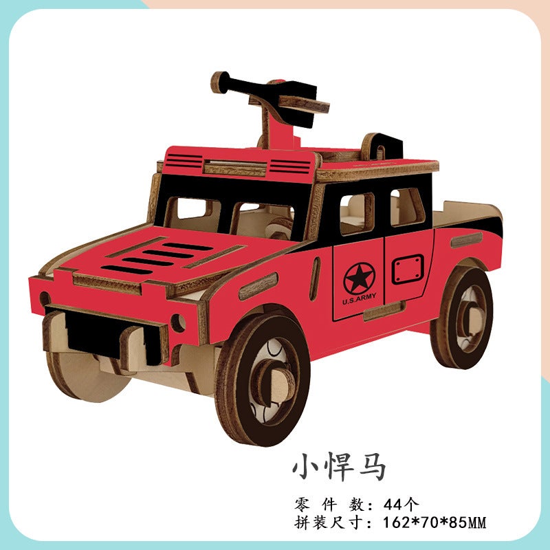 Children'S Wooden Three-Dimensional 3D Jigsaw Puzzle Car Model Ornaments Diy Children'S Educational Handmade Men'S Toys Stall - Image 1