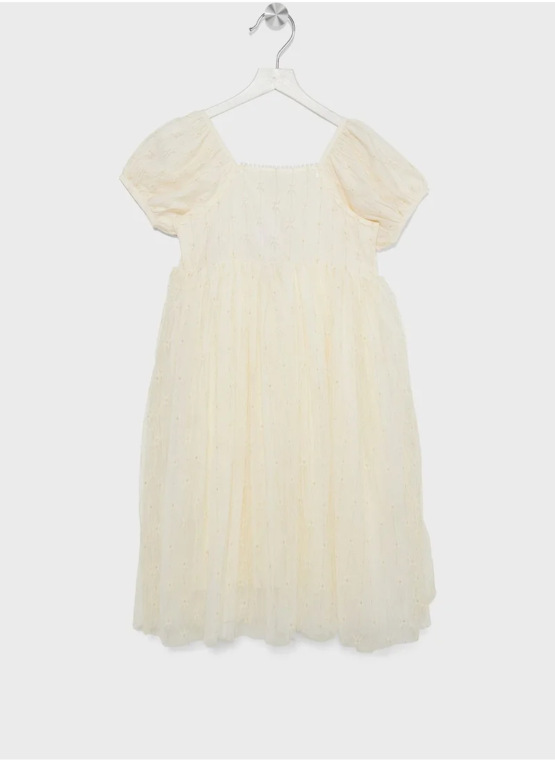 Pinata Girls Puff Sleeve Tulle Dress