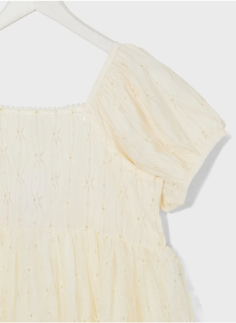 Pinata Girls Puff Sleeve Tulle Dress