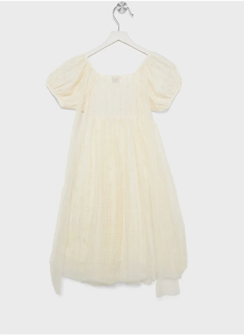 Pinata Girls Puff Sleeve Tulle Dress