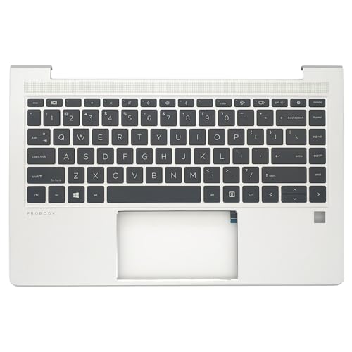 WWGTMC Replacement Upper Case Palmrest for HP Probook 440 G10 Series Laptop US Layout Keyboard Assembly Top Cover N42406001 Silver - Image 1