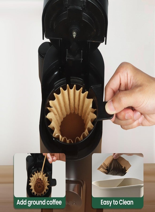 AODPWEN 100PCS Coffee Filters for Ninja PB051 PB041 Pods and Grounds Coffee Maker, Ninja Disposable Paper Filter for Single Serve Coffee Maker, Unbleached - Image 3
