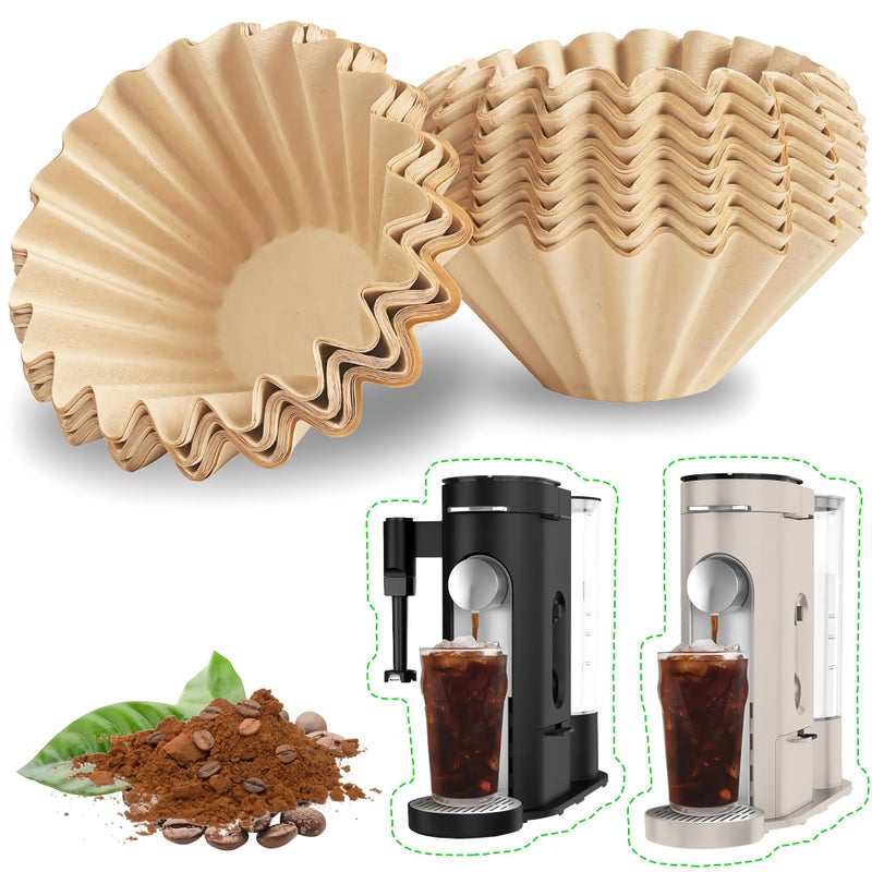 AODPWEN 100PCS Coffee Filters for Ninja PB051 PB041 Pods and Grounds Coffee Maker, Ninja Disposable Paper Filter for Single Serve Coffee Maker, Unbleached - Image 1