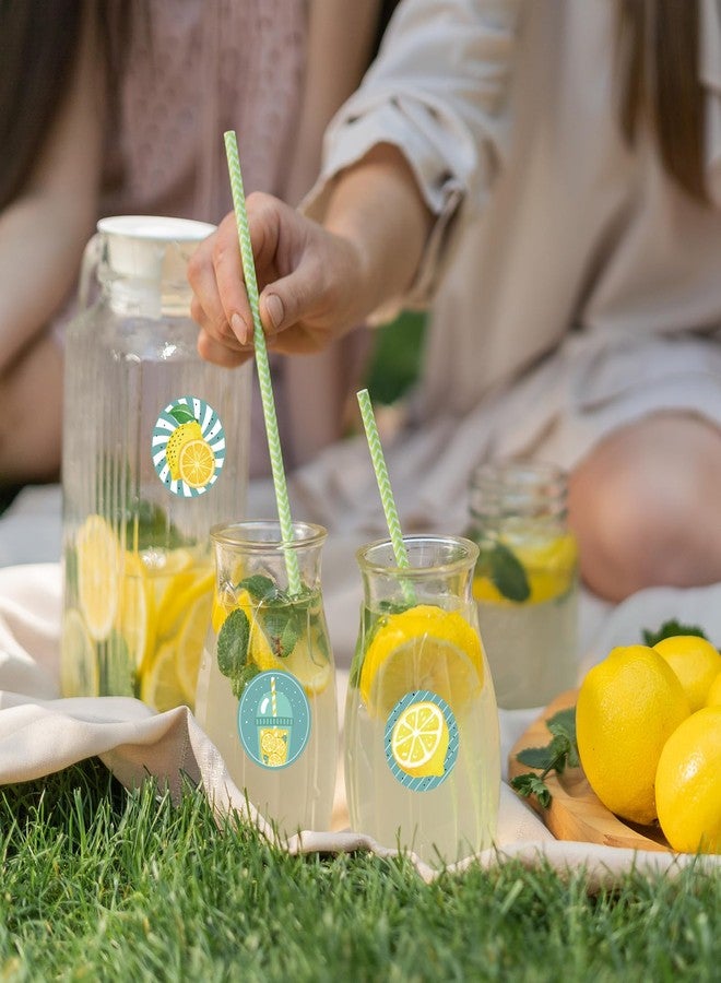 BLSUREFYX 1200 Pcs Lemon Stickers 1 Inch Round Self-Adhesive Roll up Lemonade Stickers 8 Different Design Sticker for Lemonade Stand Decorations Business Card Envelope Seals Lemon Party Favours - Image 5