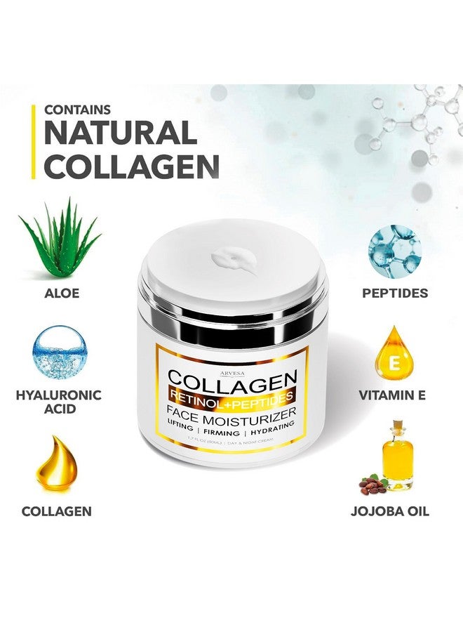 Arvesa Collagen Cream - Face Moisturizer - Anti Aging Face Cream - Wrinkle Cream for Women and Men with Retinol, Peptides and Hyaluronic Acid - Day and Night - Best Facial Moisturizer - Image 4