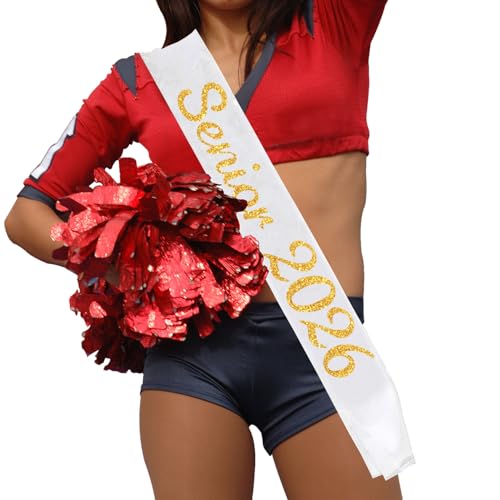 Partyprops 6 Pack White Senior 2026 Satin Sash 2026 Graduation Sash Finally Graduated Senior Cheer Sash Cheerleader Sash Competition Sash - Image 5