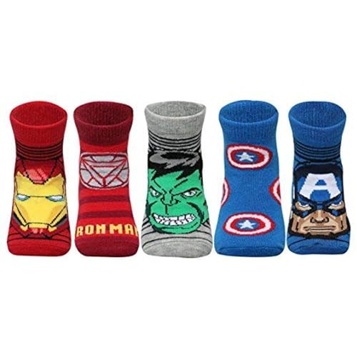Supersox Ankle Disney Avenger Socks For Kids,Made With Breathable,Anti Odour & Moisture Absorbent Combed Cotton Ankle Length With A Extra Durable Welt,Ideal For All Day Wear(Pack Of 5),Multicolour - Image 1