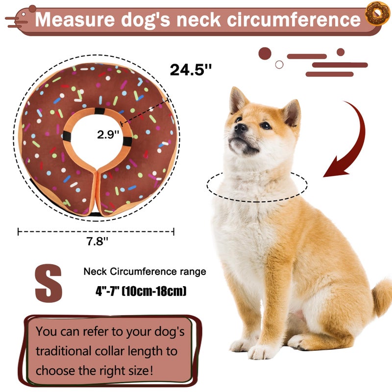 Cneo Recovery Donut Collar for Dogs & Cat,Inflatable Dog Cone Collar Alternative After Surgery,Soft Dog Cone for Large Medium Small Pet, Adjustable Pet Neck Donut(Brown,Small) - Image 5