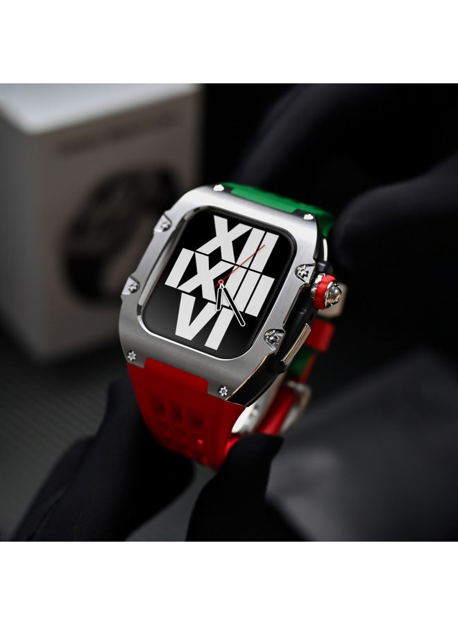 Apple Watch Modified Case For Apple Watch S9 Stainless Steel Case Silicone Strap Rm Richard - Image 3