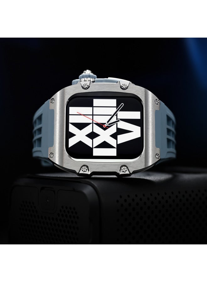 Apple Watch Modified Case For Apple Watch S9 Stainless Steel Case Silicone Strap Rm Richard - Image 4