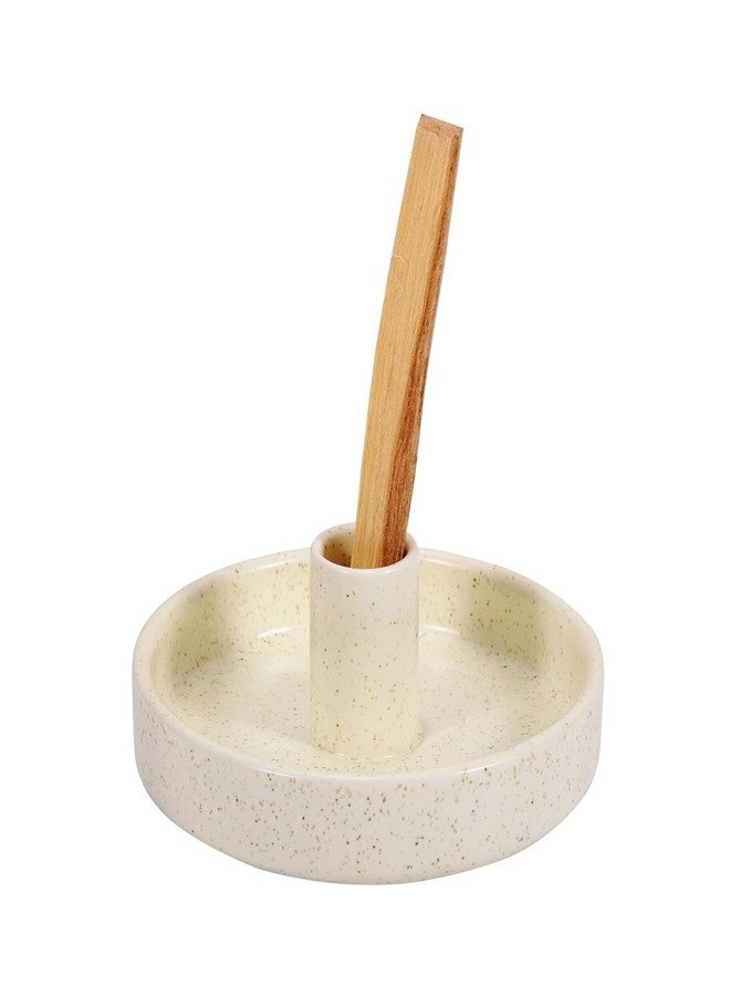 Lestino Palo Santo Holder, Ceramic Incense Burner for Palo Santo Wood or Scented Incense Stick, Beige - Image 1
